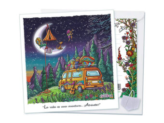 Postal lámina con sobre y colgador